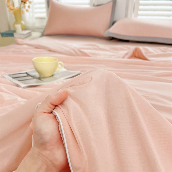 91家纺网 家纺一手货源 找家纺 雯豆家纺 2025夏季新款凉感丝夏被空调被冰丝凉感被芯纯色跑量款被子 凉感丝夏被-蔷薇粉