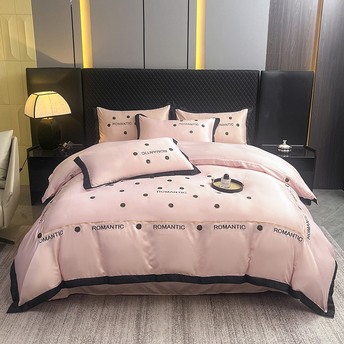 91家纺网 家纺一手货源 找家纺 狂想家 2025新款细斜纹冰丝高奢系列四件套 塞纳粉