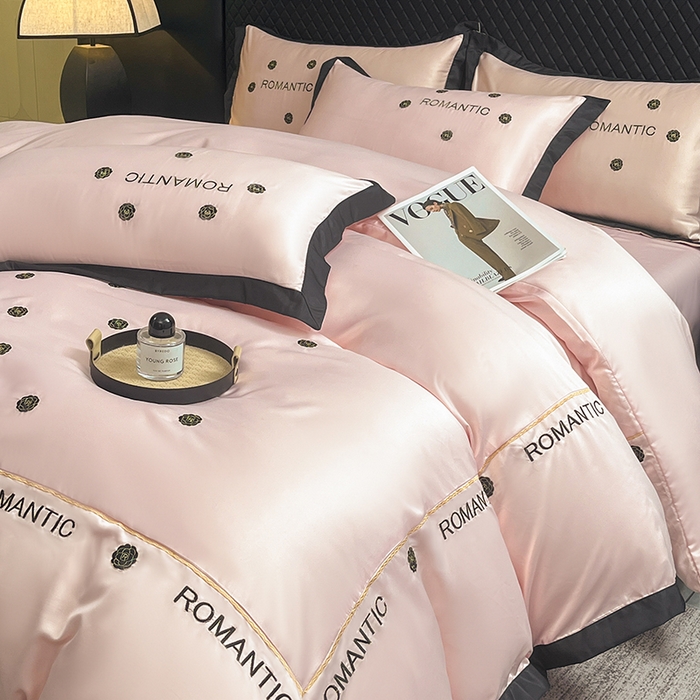 91家纺网 家纺一手货源 找家纺 狂想家 2025新款细斜纹冰丝高奢系列四件套 塞纳粉