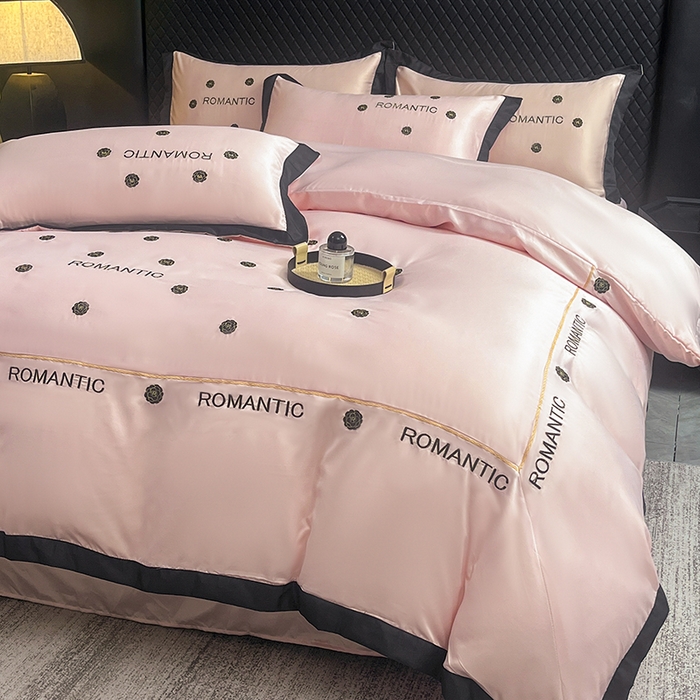 91家纺网 家纺一手货源 找家纺 狂想家 2025新款细斜纹冰丝高奢系列四件套 塞纳粉