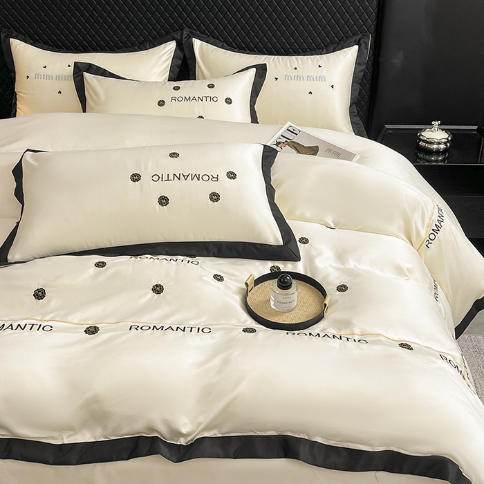 91家纺网 家纺一手货源 找家纺 狂想家 2025新款细斜纹冰丝高奢系列四件套 塞纳奶昔白