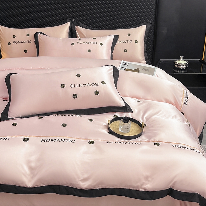 91家纺网 家纺一手货源 找家纺 狂想家 2025新款细斜纹冰丝高奢系列四件套 塞纳粉