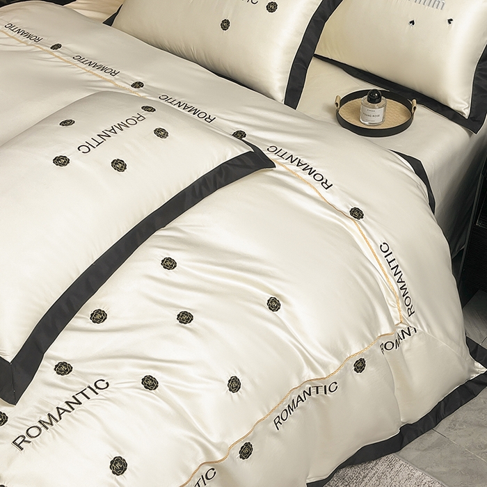 91家纺网 家纺一手货源 找家纺 狂想家 2025新款细斜纹冰丝高奢系列四件套 塞纳奶昔白