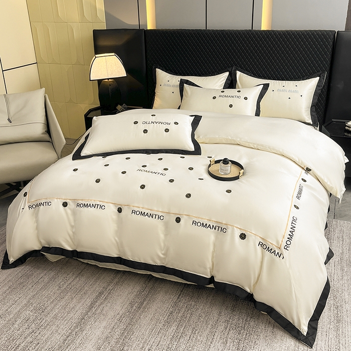 91家纺网 家纺一手货源 找家纺 狂想家 2025新款细斜纹冰丝高奢系列四件套 塞纳奶昔白