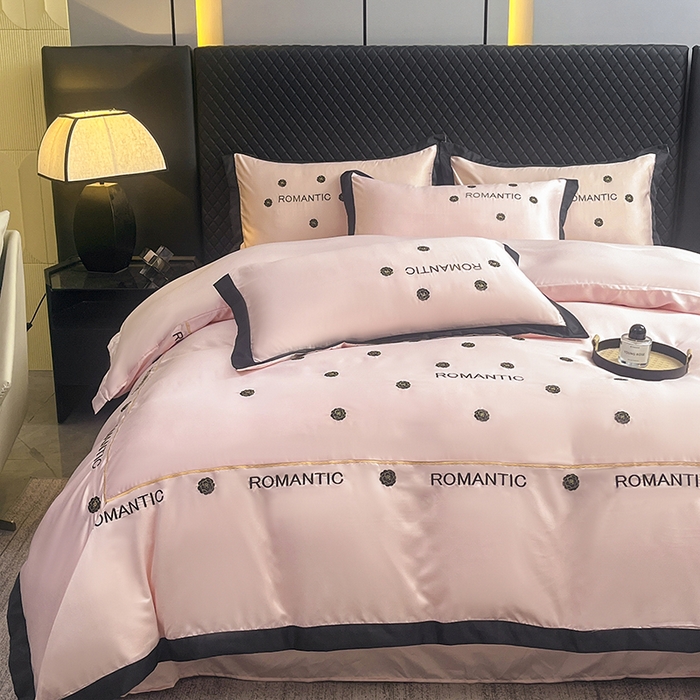 91家纺网 家纺一手货源 找家纺 狂想家 2025新款细斜纹冰丝高奢系列四件套 塞纳粉