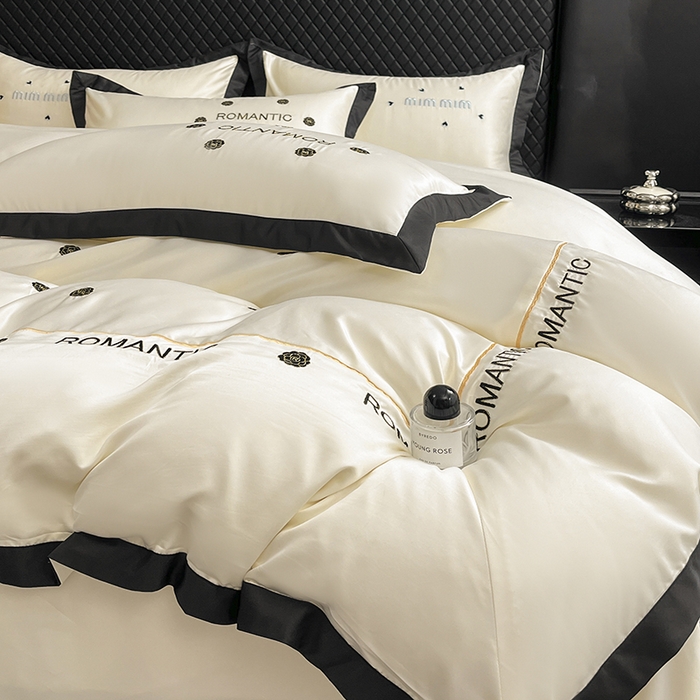 91家纺网 家纺一手货源 找家纺 狂想家 2025新款细斜纹冰丝高奢系列四件套 塞纳奶昔白