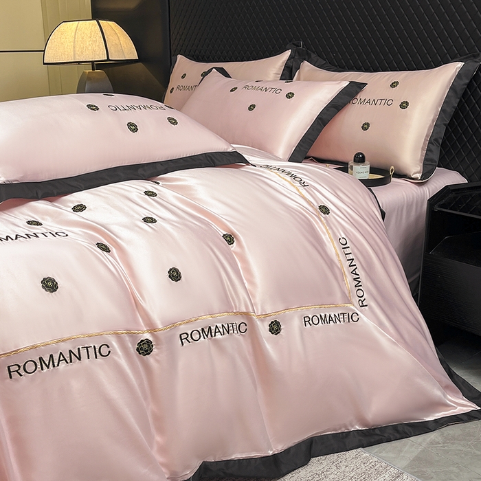 91家纺网 家纺一手货源 找家纺 狂想家 2025新款细斜纹冰丝高奢系列四件套 塞纳粉