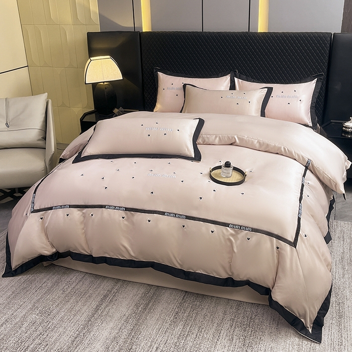 91家纺网 家纺一手货源 找家纺 狂想家 2025新款细斜纹冰丝高奢系列四件套 莫兰豆沙