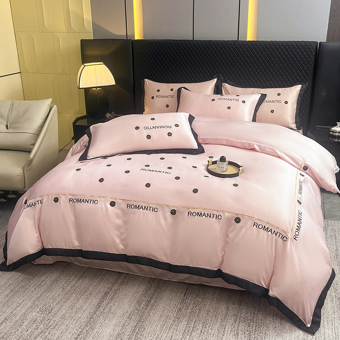 91家纺网 家纺一手货源 找家纺 狂想家 2025新款细斜纹冰丝高奢系列四件套 塞纳粉