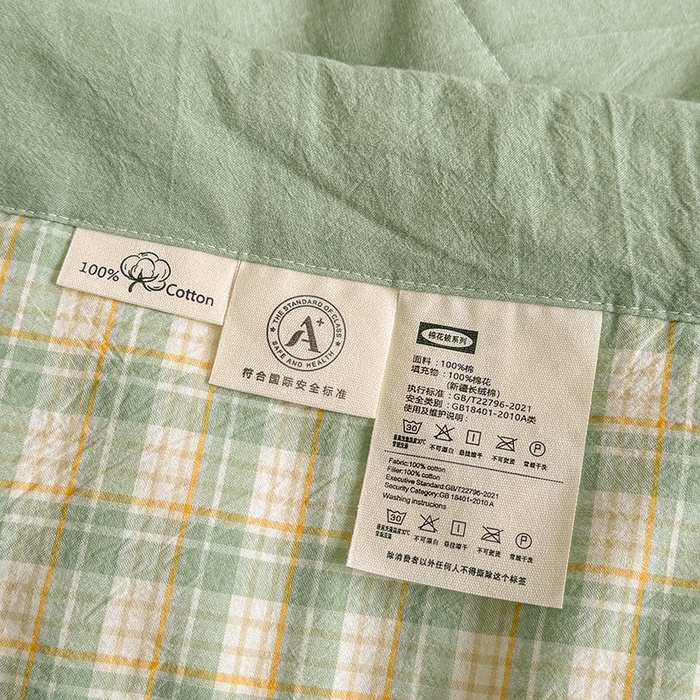 91家纺网 家纺一手货源 找家纺 梦依依 2025新款里外全棉全棉纯棉色织水洗棉夏被夏凉被空调被 春风绿