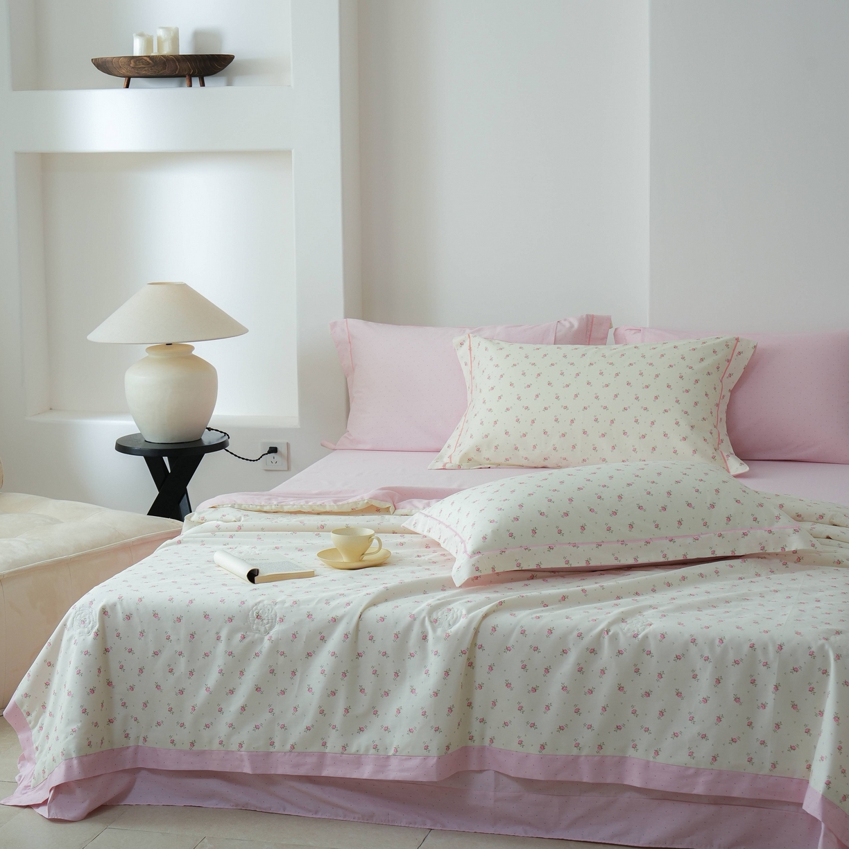 91家纺网 家纺一手货源 找家纺 （总）丽卡家纺 2025新款小清新全棉纯棉夏被夏凉被空调被四件套