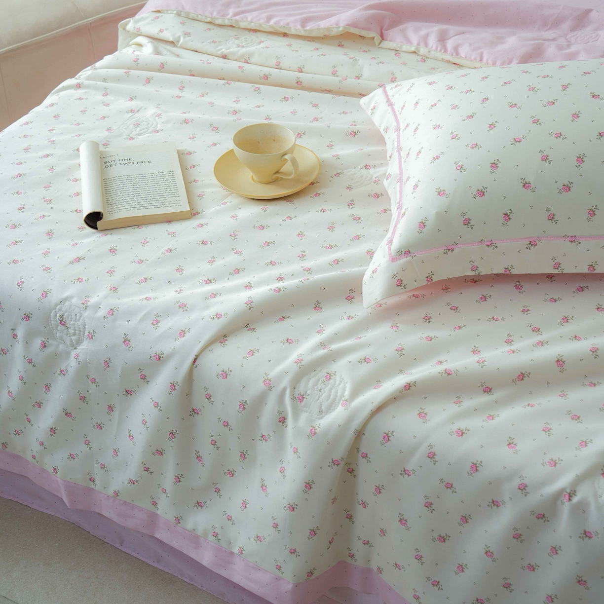 91家纺网 家纺一手货源 找家纺 （总）丽卡家纺 2025新款小清新全棉纯棉夏被夏凉被空调被四件套