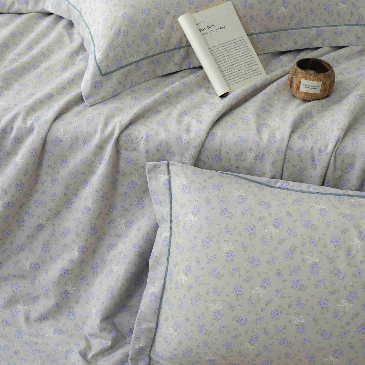 91家纺网 家纺一手货源 找家纺 丽卡家纺 2025新款小清新全棉纯棉夏被夏凉被空调被四件套 柏林花事-紫