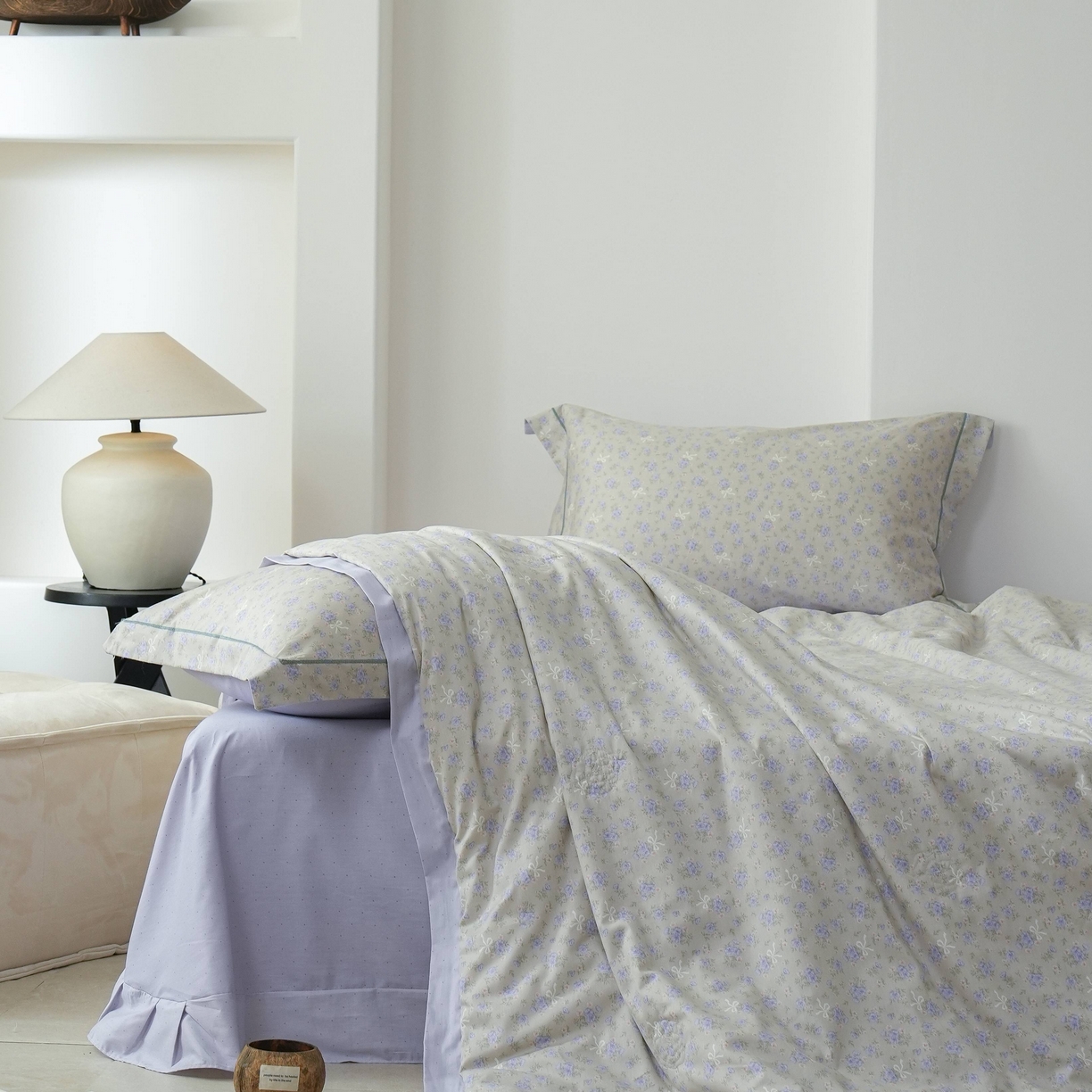 91家纺网 家纺一手货源 找家纺 丽卡家纺 2025新款小清新全棉纯棉夏被夏凉被空调被四件套 柏林花事-紫