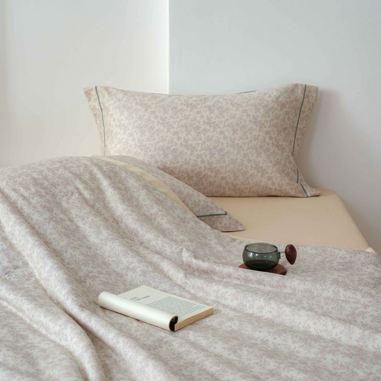 91家纺网 家纺一手货源 找家纺 丽卡家纺 2025新款小清新全棉纯棉夏被夏凉被空调被四件套 约克-米金