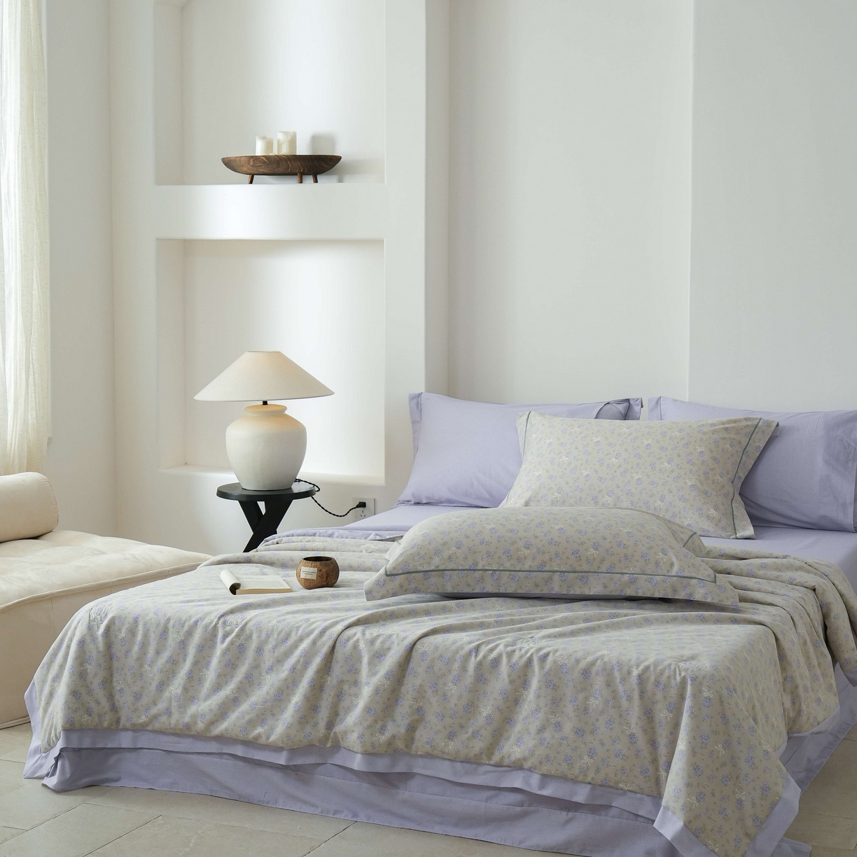 91家纺网 家纺一手货源 找家纺 丽卡家纺 2025新款小清新全棉纯棉夏被夏凉被空调被四件套 柏林花事-紫