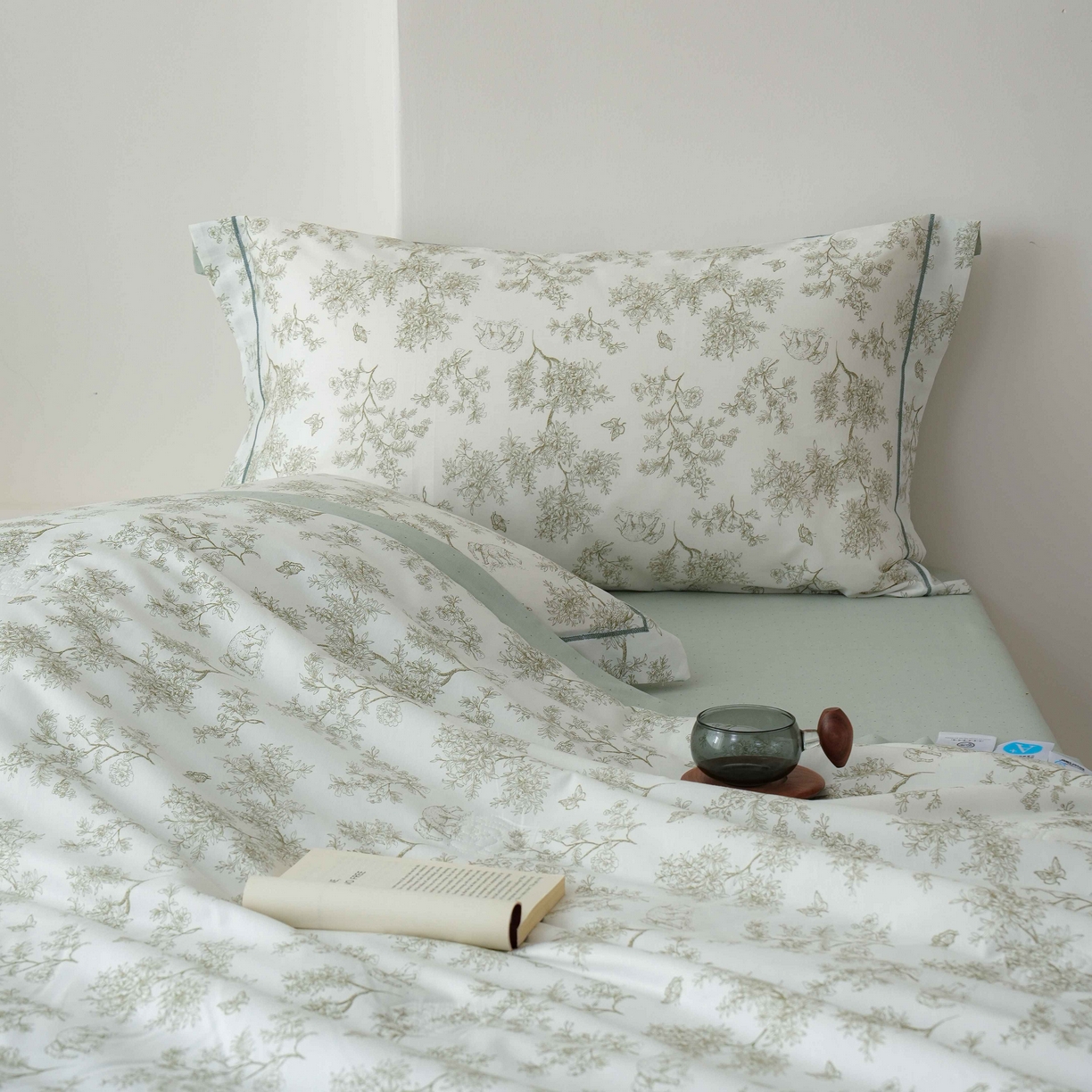 91家纺网 家纺一手货源 找家纺 丽卡家纺 2025新款小清新全棉纯棉夏被夏凉被空调被四件套 觅事-绿