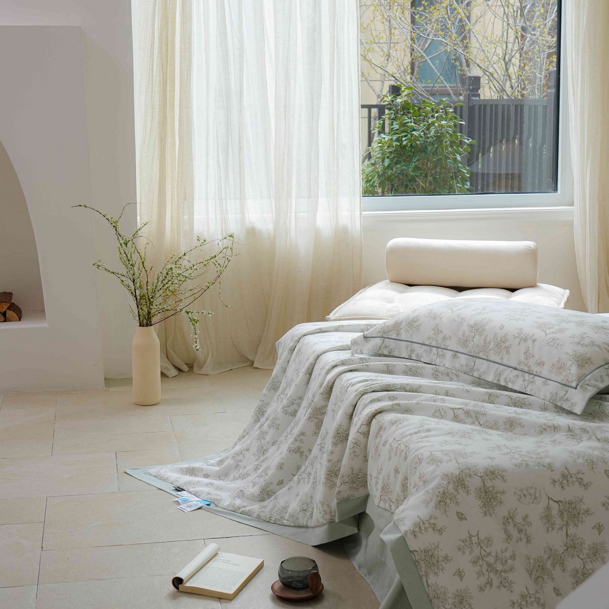 91家纺网 家纺一手货源 找家纺 丽卡家纺 2025新款小清新全棉纯棉夏被夏凉被空调被四件套 觅事-绿