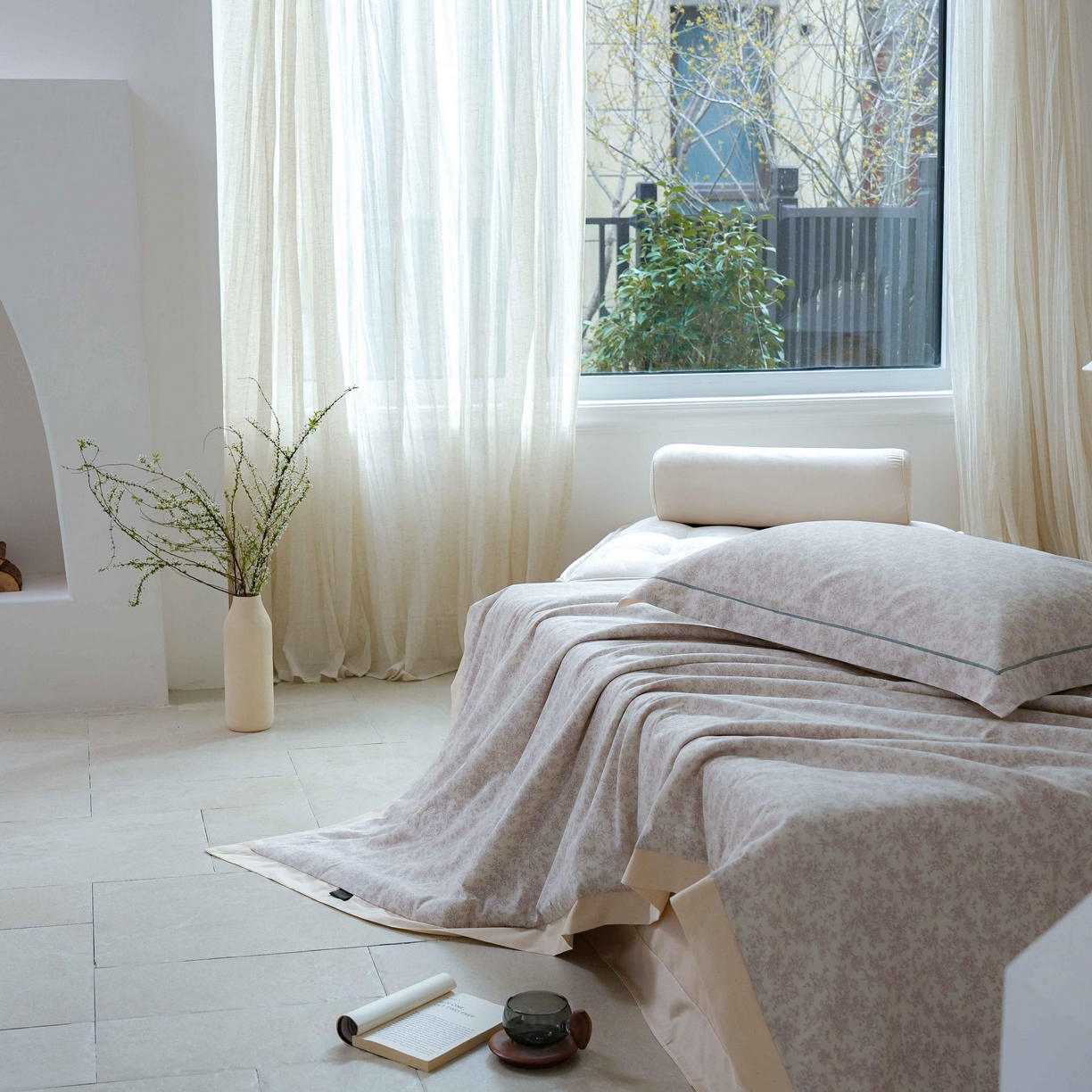 91家纺网 家纺一手货源 找家纺 丽卡家纺 2025新款小清新全棉纯棉夏被夏凉被空调被四件套 约克-米金