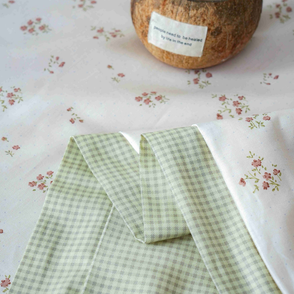 91家纺网 家纺一手货源 找家纺 丽卡家纺 2025新款小清新全棉纯棉夏被夏凉被空调被四件套 香雪海-绿