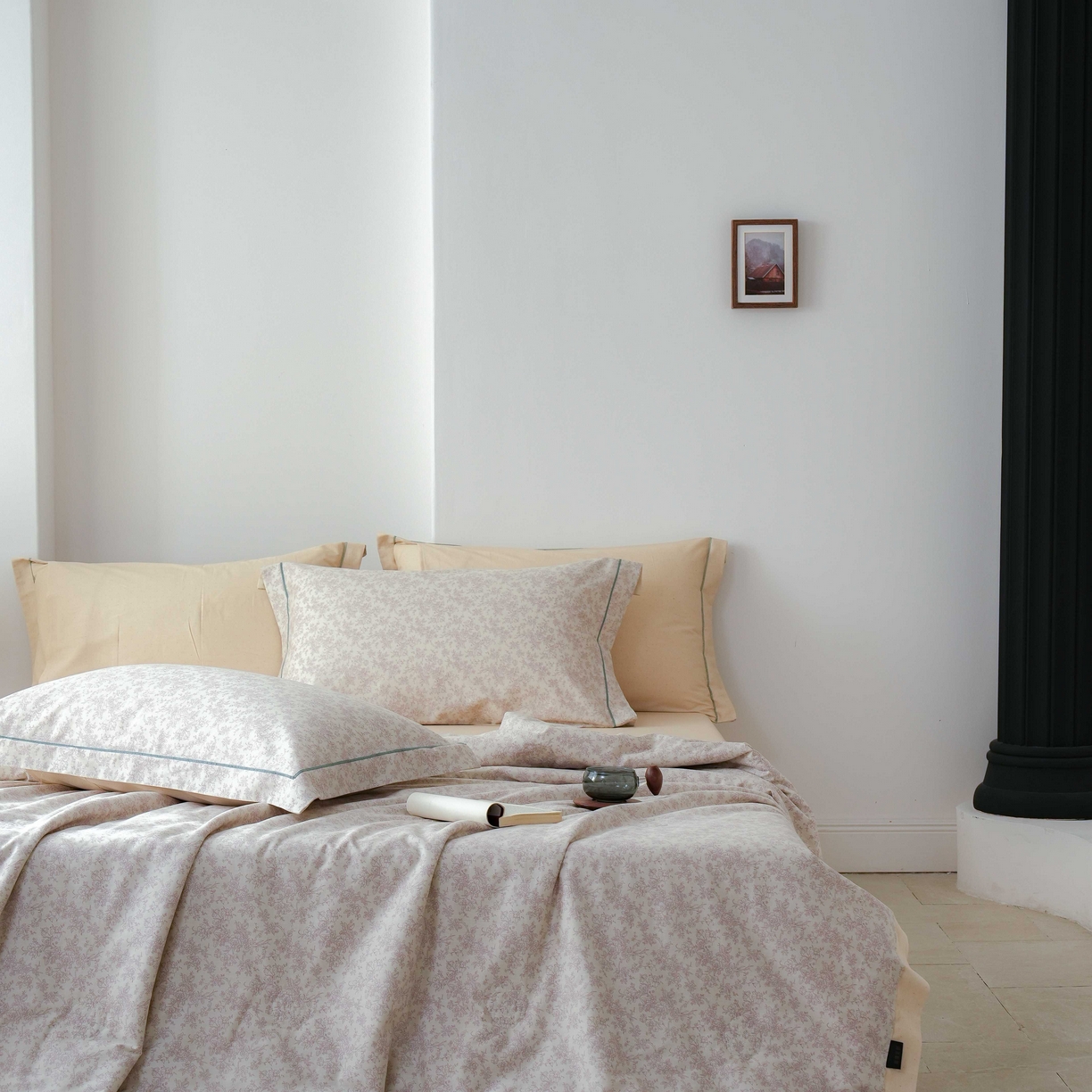 91家纺网 家纺一手货源 找家纺 丽卡家纺 2025新款小清新全棉纯棉夏被夏凉被空调被四件套 约克-米金