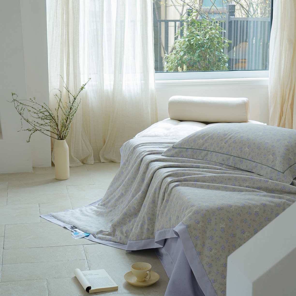 91家纺网 家纺一手货源 找家纺 丽卡家纺 2025新款小清新全棉纯棉夏被夏凉被空调被四件套 柏林花事-紫