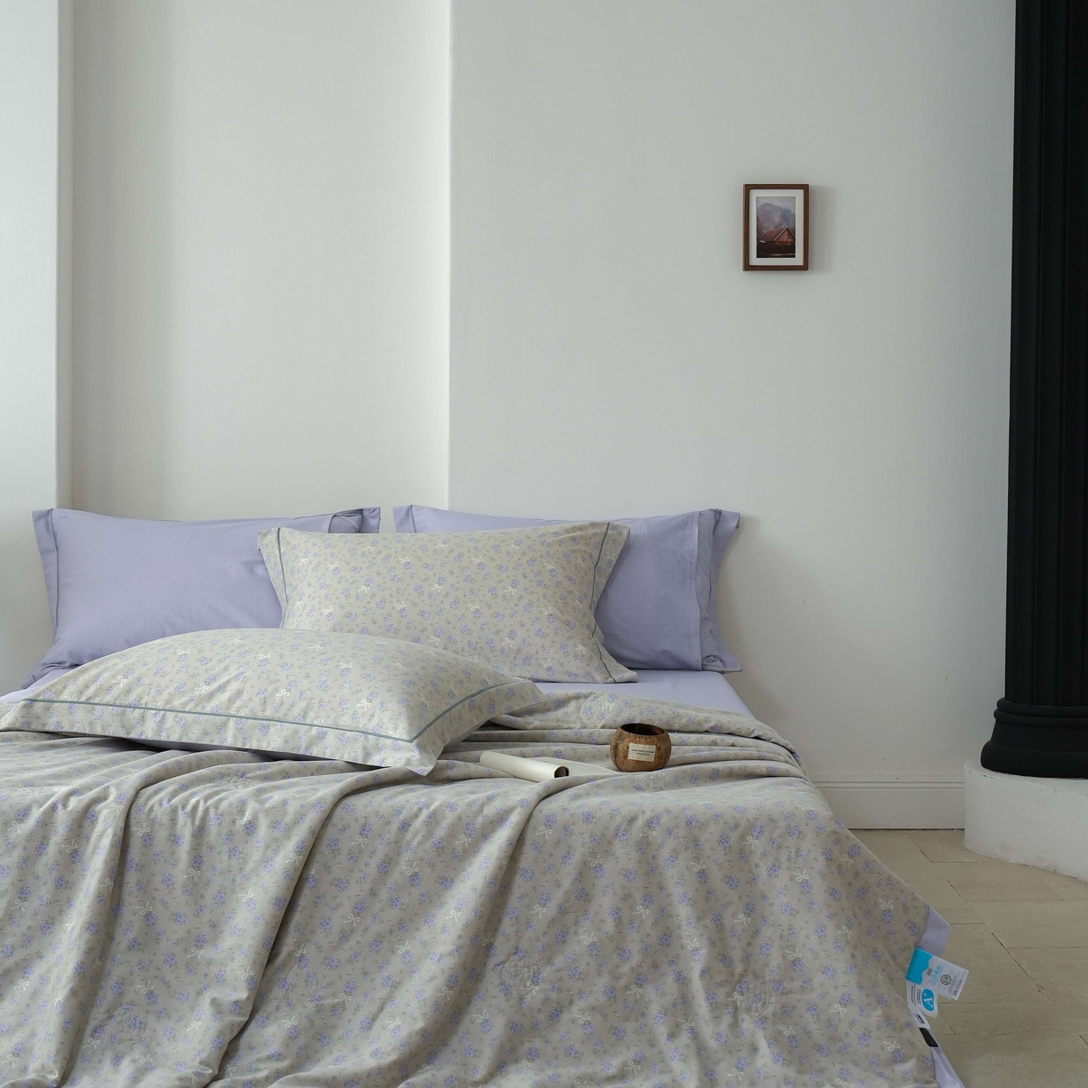 91家纺网 家纺一手货源 找家纺 丽卡家纺 2025新款小清新全棉纯棉夏被夏凉被空调被四件套 柏林花事-紫