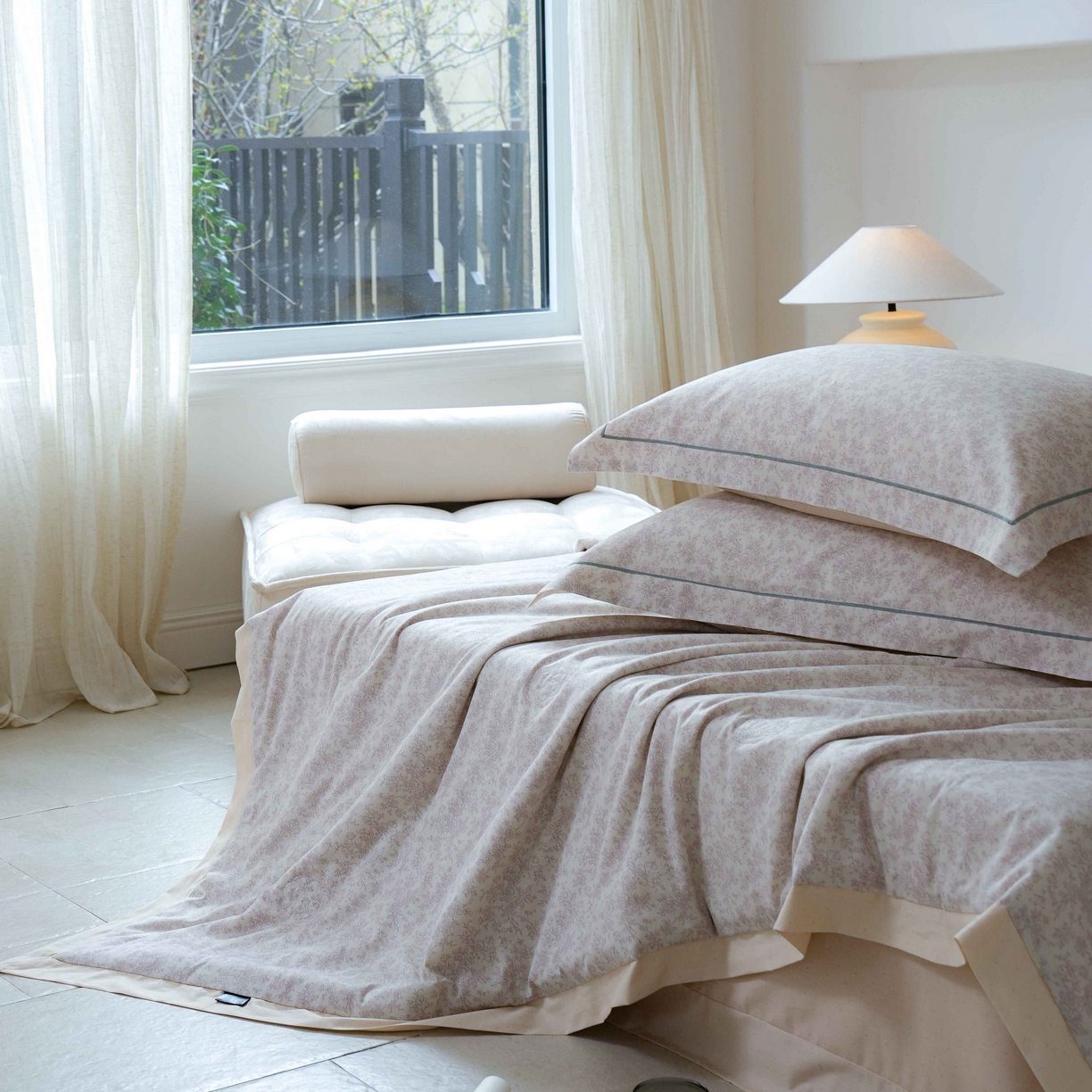 91家纺网 家纺一手货源 找家纺 丽卡家纺 2025新款小清新全棉纯棉夏被夏凉被空调被四件套 约克-米金