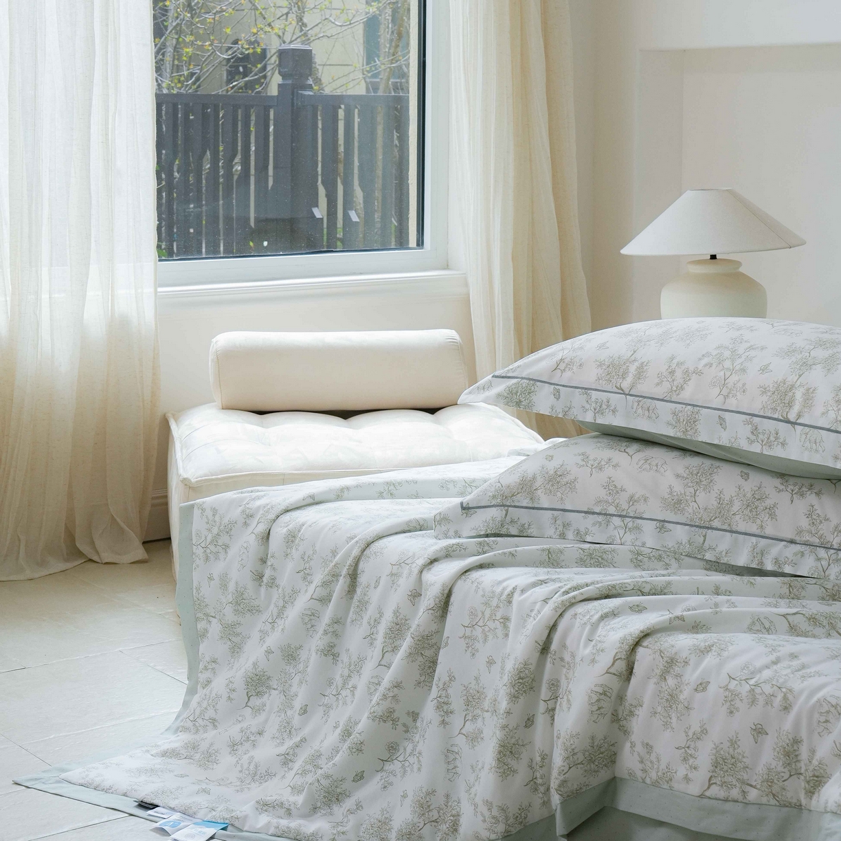 91家纺网 家纺一手货源 找家纺 丽卡家纺 2025新款小清新全棉纯棉夏被夏凉被空调被四件套 觅事-绿