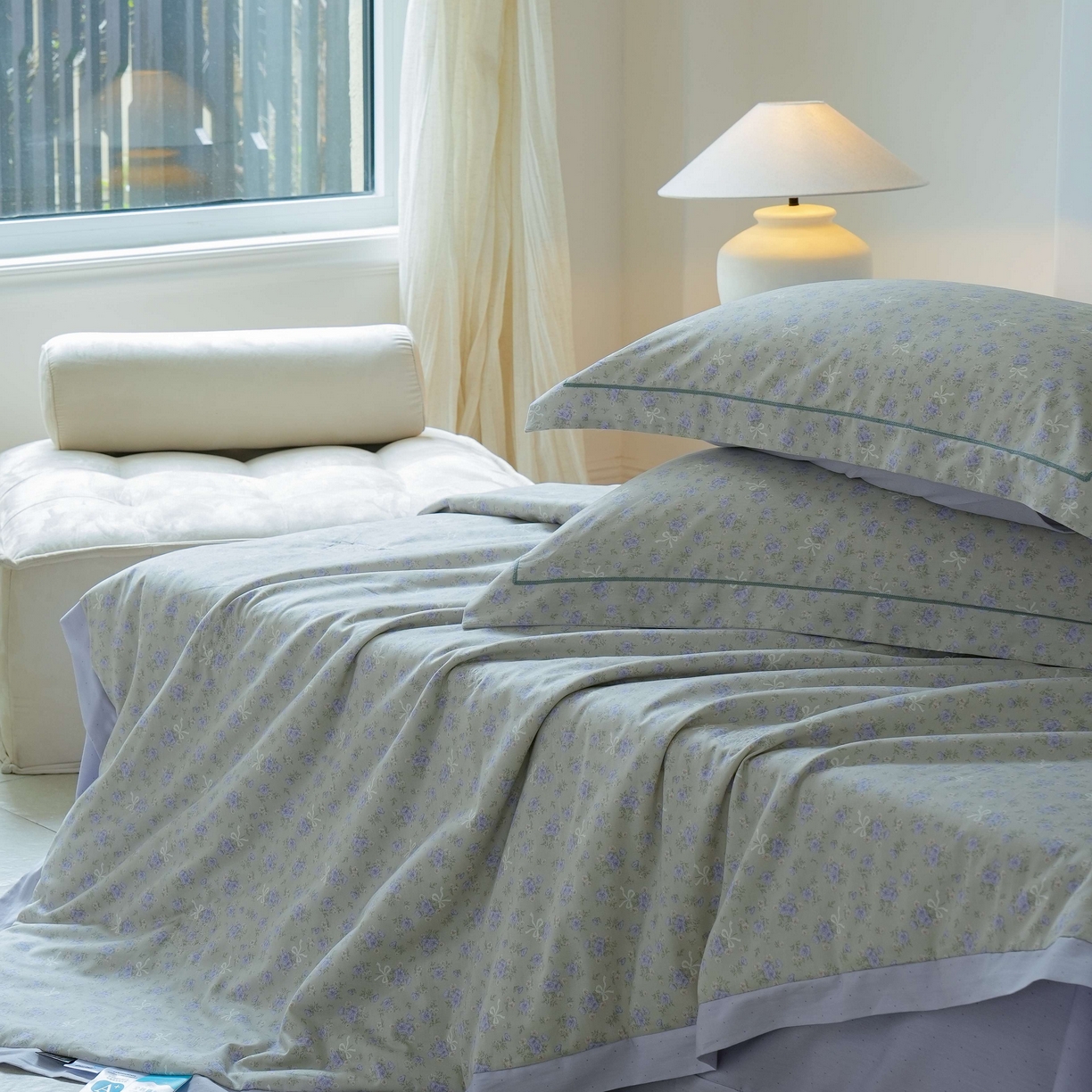 91家纺网 家纺一手货源 找家纺 丽卡家纺 2025新款小清新全棉纯棉夏被夏凉被空调被四件套 柏林花事-紫