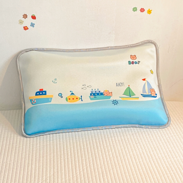 91家纺网 家纺一手货源 找家纺 大黄蜂家居家纺 2025新款冰丝提花三明治夹层透气枕套 航海小队