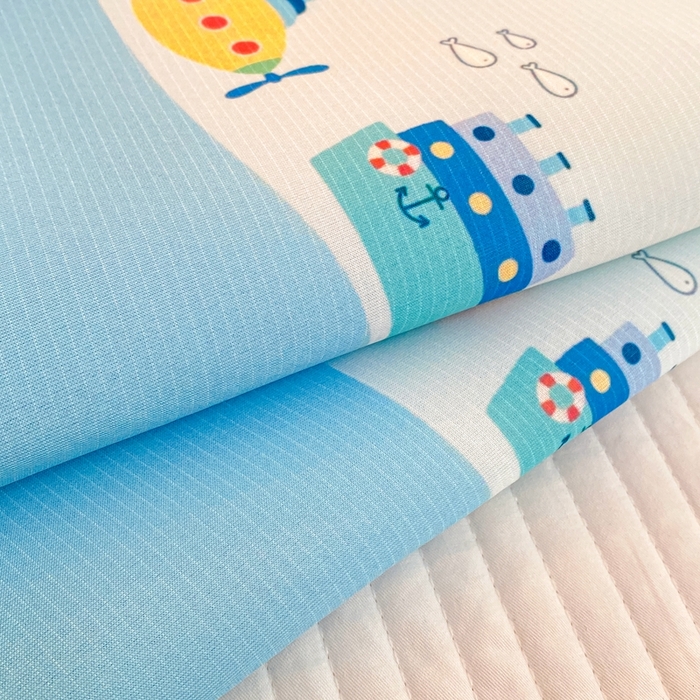 91家纺网 家纺一手货源 找家纺 大黄蜂家居家纺 2025新款冰丝提花三明治夹层透气枕套 航海小队