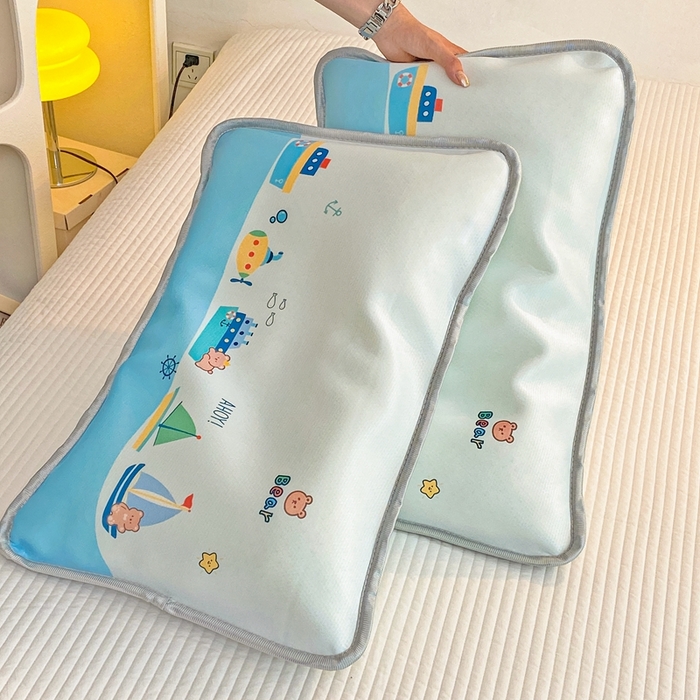 91家纺网 家纺一手货源 找家纺 大黄蜂家居家纺 2025新款冰丝提花三明治夹层透气枕套 航海小队