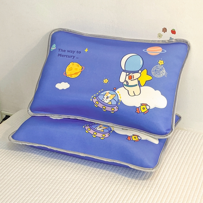 91家纺网 家纺一手货源 找家纺 大黄蜂家居家纺 2025新款冰丝提花三明治夹层透气枕套 太空旅行