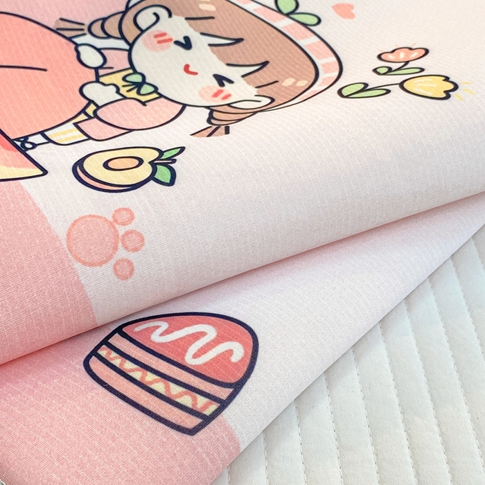 91家纺网 家纺一手货源 找家纺 大黄蜂家居家纺 2025新款冰丝提花三明治夹层透气枕套 小女孩