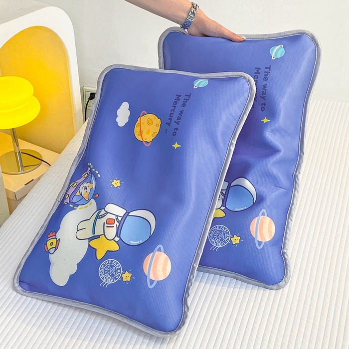 91家纺网 家纺一手货源 找家纺 大黄蜂家居家纺 2025新款冰丝提花三明治夹层透气枕套 太空旅行