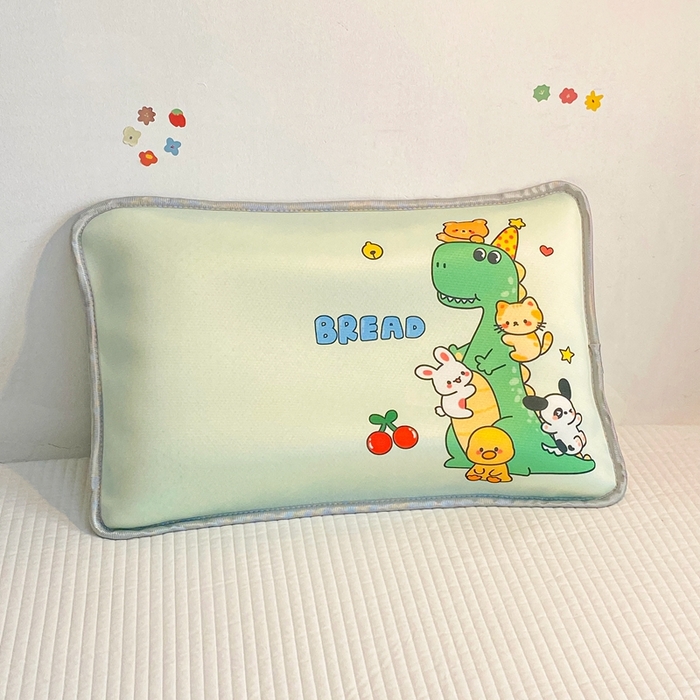 91家纺网 家纺一手货源 找家纺 大黄蜂家居家纺 2025新款冰丝提花三明治夹层透气枕套 小恐龙