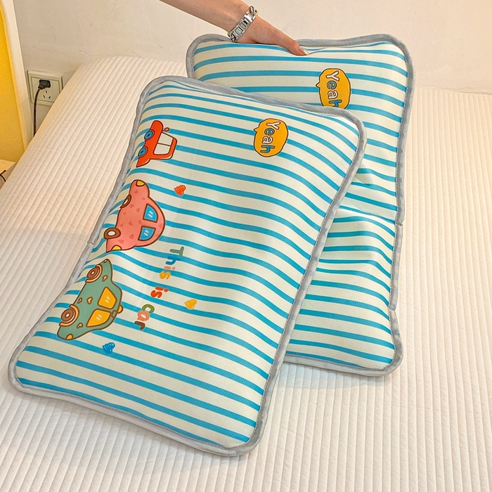 91家纺网 家纺一手货源 找家纺 大黄蜂家居家纺 2025新款冰丝提花三明治夹层透气枕套 小汽车