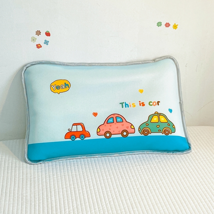 91家纺网 家纺一手货源 找家纺 大黄蜂家居家纺 2025新款冰丝提花三明治夹层透气枕套 公路汽车