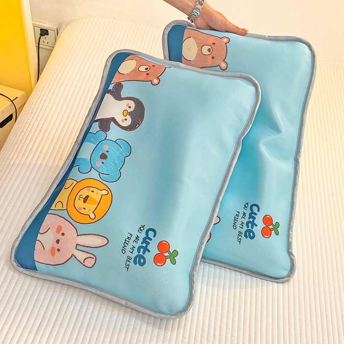 91家纺网 家纺一手货源 找家纺 大黄蜂家居家纺 2025新款冰丝提花三明治夹层透气枕套 动物乐园