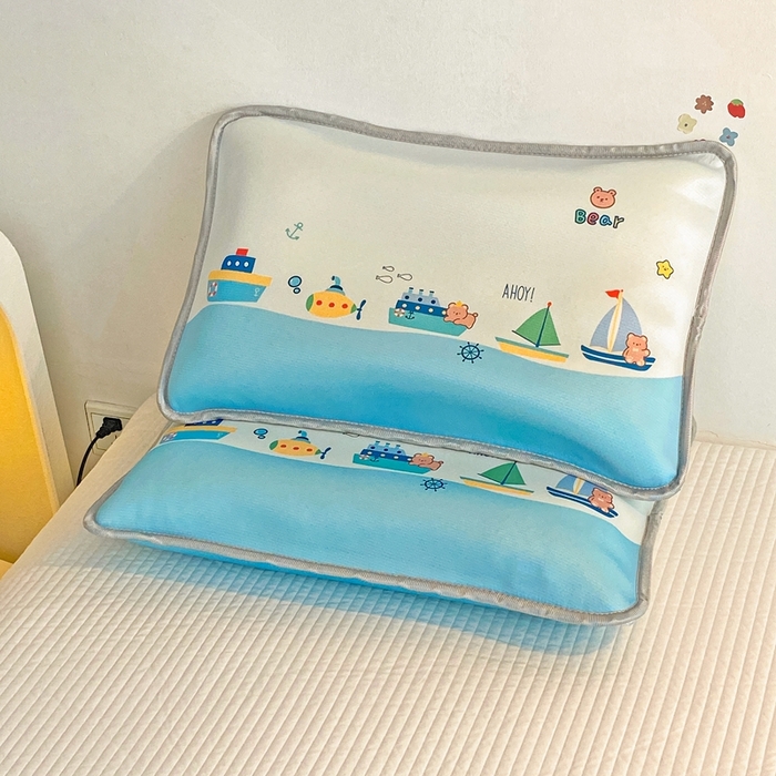 91家纺网 家纺一手货源 找家纺 大黄蜂家居家纺 2025新款冰丝提花三明治夹层透气枕套 航海小队