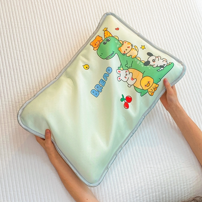 91家纺网 家纺一手货源 找家纺 大黄蜂家居家纺 2025新款冰丝提花三明治夹层透气枕套 小恐龙