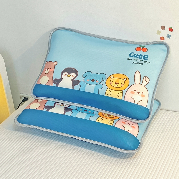 91家纺网 家纺一手货源 找家纺 大黄蜂家居家纺 2025新款冰丝提花三明治夹层透气枕套 动物乐园