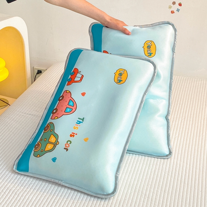 91家纺网 家纺一手货源 找家纺 大黄蜂家居家纺 2025新款冰丝提花三明治夹层透气枕套 公路汽车