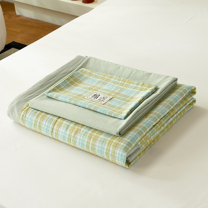 91家纺网 家纺一手货源 找家纺 三俏家纺 2025新款新疆棉花被夏被100%里外全棉棉花夏被无印风全棉色织水洗棉夏凉被空调被春秋被单人可机洗-风格二 春上