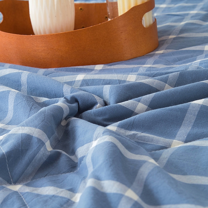 91家纺网 家纺一手货源 找家纺 三俏家纺 2025新款新疆棉花被夏被100%里外全棉棉花夏被无印风全棉色织水洗棉夏凉被空调被春秋被单人可机洗-风格二 上野