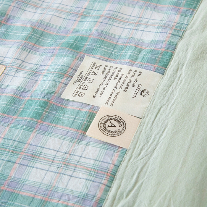 91家纺网 家纺一手货源 找家纺 三俏家纺 2025新款新疆棉花被夏被100%里外全棉棉花夏被无印风全棉色织水洗棉夏凉被空调被春秋被单人可机洗-风格二 海潮