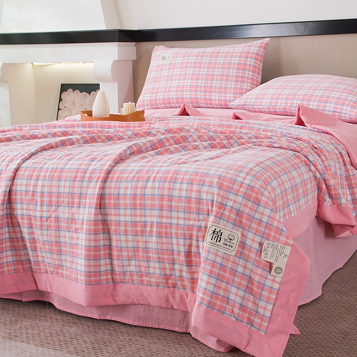 91家纺网 家纺一手货源 找家纺 三俏家纺 2025新款新疆棉花被夏被100%里外全棉棉花夏被无印风全棉色织水洗棉夏凉被空调被春秋被单人可机洗-风格二 若梦