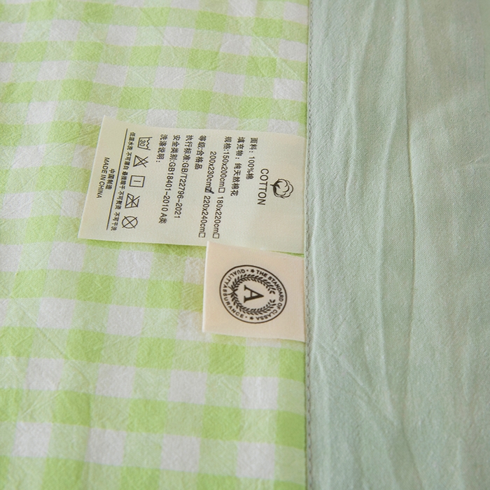 91家纺网 家纺一手货源 找家纺 三俏家纺 2025新款新疆棉花被夏被100%里外全棉棉花夏被无印风全棉色织水洗棉夏凉被空调被春秋被单人可机洗-风格二 春叶