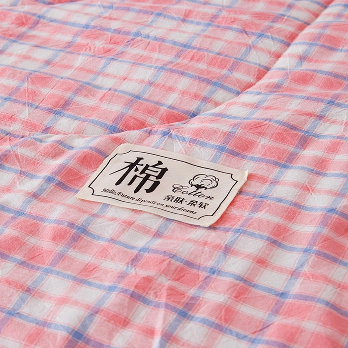 91家纺网 家纺一手货源 找家纺 三俏家纺 2025新款新疆棉花被夏被100%里外全棉棉花夏被无印风全棉色织水洗棉夏凉被空调被春秋被单人可机洗-风格二 若梦